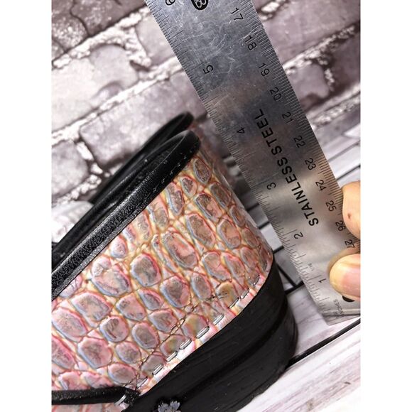 Koi by Sanita Pink Croc Leather Platform Danish Clogs Shoes Women Sz 42EU/11M US - Picture 9 of 16